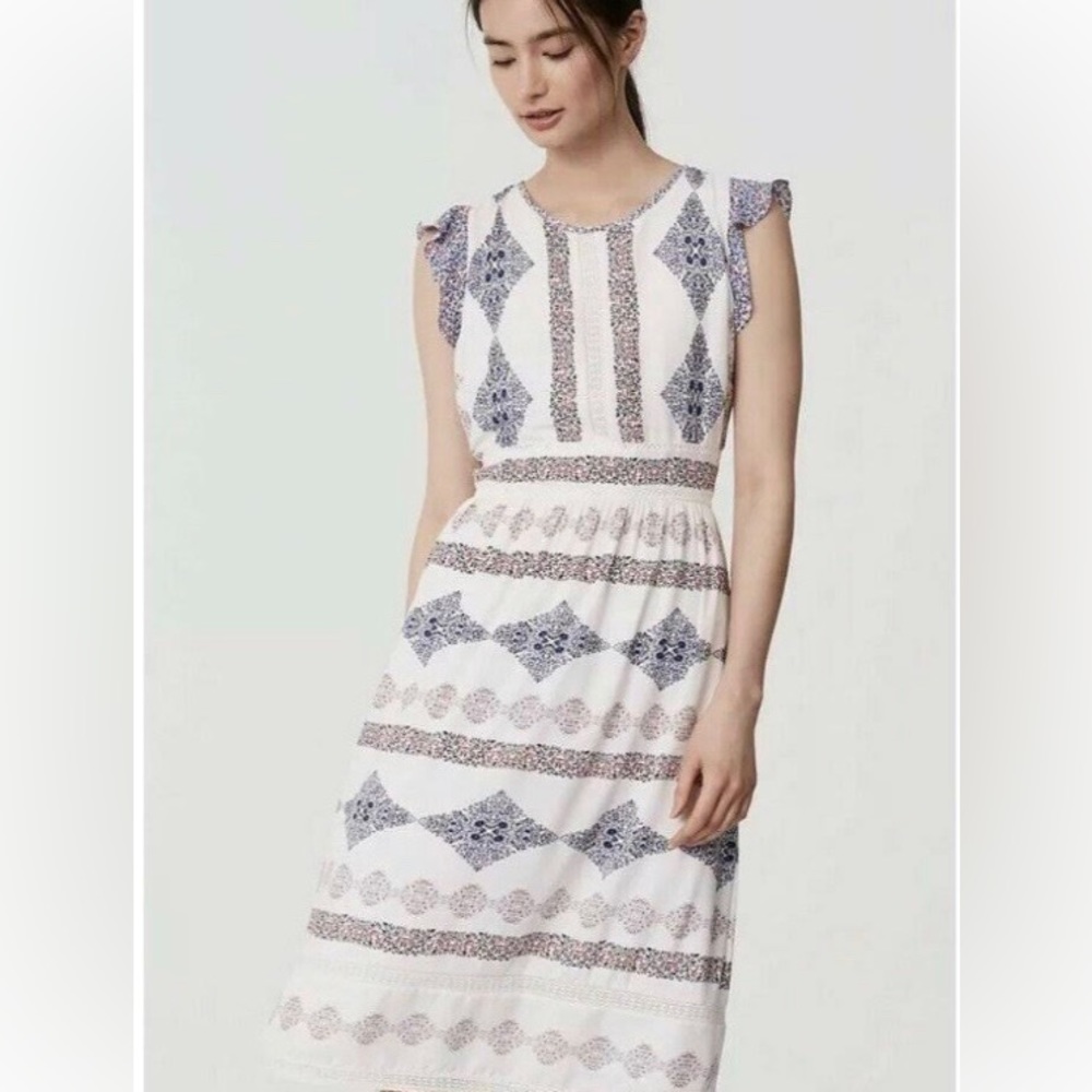 Loft Multi Colored Boho Floral Dress